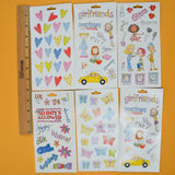Girly Illustration Stickers - 6 Sheets