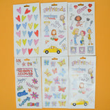 Girly Illustration Stickers - 6 Sheets