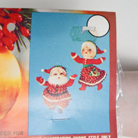 Santa + Mrs. Claus Vintage Walco Christmas Ornament Kit