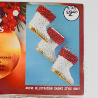 Sequined Santa Boots Vintage Walco Christmas Ornament Kit - Colors May Vary