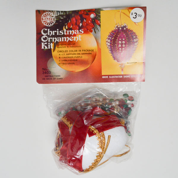 Vintage Walco Christmas Ornament Kit - Red/Green