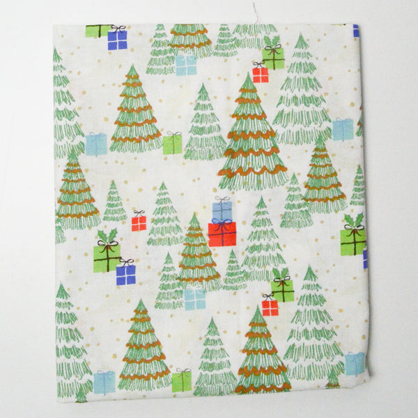 Christmas Tree Print Quilting Weight Woven Fabric - 37" x 44"