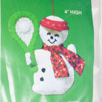 Vintage Titan Tennis Snowman Needlecraft Ornament Kit