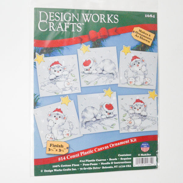 Design Works Crafts Cat Santa Plastic Canvas Ornament Kit