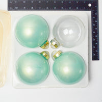 Mint + Clear Ornaments - Set of 4