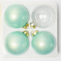 Mint + Clear Ornaments - Set of 4