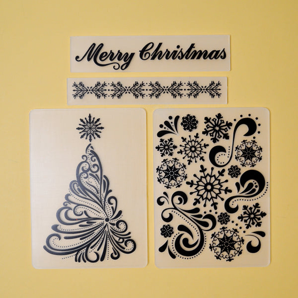 Christmas Embossing Folders - Set of 4