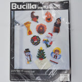 Bucilla Plastic Canvas Holiday Magnet Set Needlepoint Kit #6194