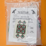 Pine Tree Holiday Quilt Table Mat & Coasters Plastic Canvas Needlepoint Kit