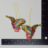 Pink, Green + Blue Plant Inlay Butterfly Ornaments