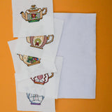 Cross Stitch Winter Teapot Panels - Set of 5 with Felt