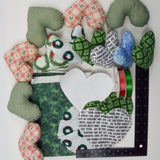 Mini Christmas Heart Pillows with Pattern + Extra Fabric