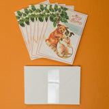 Sledding Puppies Merry Christmas Cards with Envelopes - Blank Inside