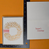Golden Wreath Season's Greetings Cards with Envelopes