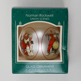 Norman Rockwell Santa Scenes Glass Ornament - 1985