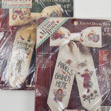 Debbie Mumm Bows Front Door Bow Cross Stitch Kits - Set of 2
