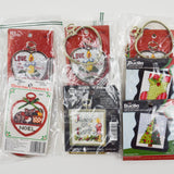 Assorted Mini Cross Stitch Christmas Ornament Kits - Set of 7