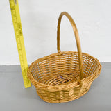 Gold Wicker Basket with Handle Default Title