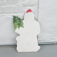 Christmas Tree Santa Silhouette Wood Cutout - Primed + Started (Pick-Up Only) Default Title
