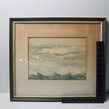 Framed Watercolor Beach Landscape - 16.5" x 19" (Pick-Up Only!)
