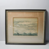 Framed Watercolor Beach Landscape - 16.5" x 19" (Pick-Up Only!)