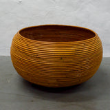 Large Coiled Pencil Reed Planter Basket on Tiny Wheels (Pick-Up Only!)