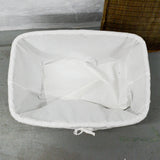 Rectangular Wicker Basket with Scalloped Edge Fabric Liner (Pick-Up Only!)