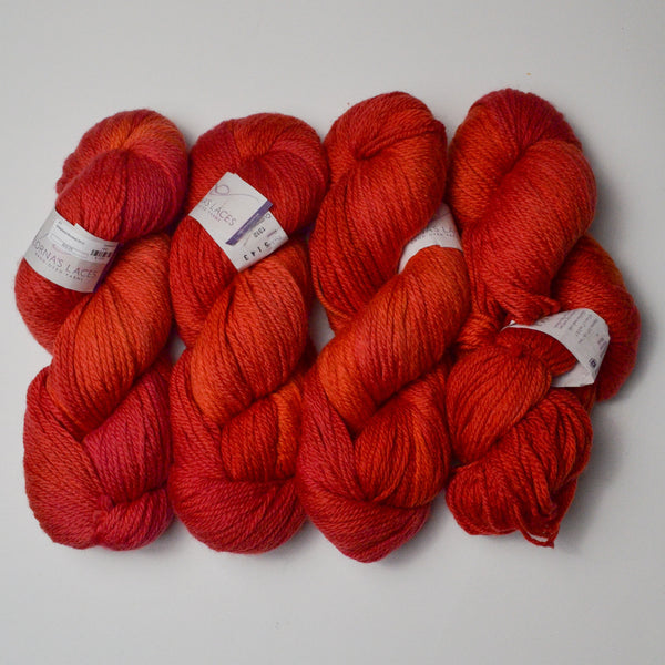 Red + Orange Variegated Lorna's Laces Shepherd Worsted Merino Wool Yarn -  4 Skeins Default Title