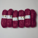Raspberry Red Hayfield 80% Luxury Mohair, Acrylic + Nylon Blend Yarn - 6 Skeins Default Title