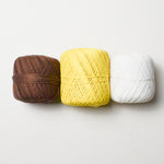 White, Yellow, + Brown Crochet Thread - 3 Balls Default Title