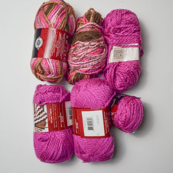 Pink + Brown Bulky Yarn Bundle - 6 Skeins Default Title