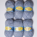 Light Blue-Gray Brunswick Heatherblend Sport Orlon + Wool Blend Yarn - 6 Skeins