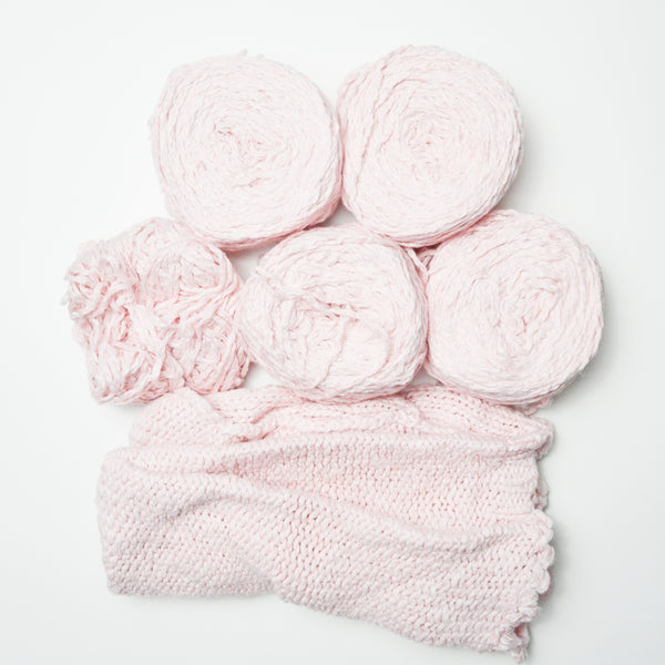 Light Pink Cotton Yarn - 5 Balls + Partial Project – Make & Mend