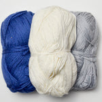 Blue, White + Gray Loops & Threads Creme Cotton Yarn - 3 Skeins
