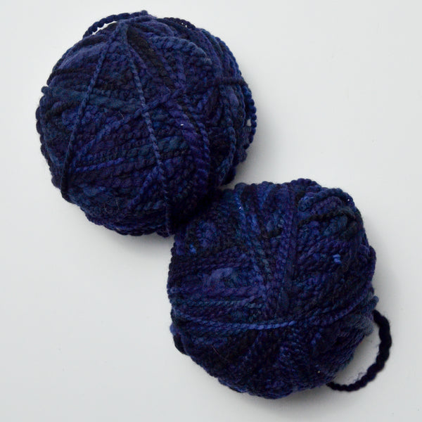 Dark Blue Thick Textured Yarn - 2 Balls