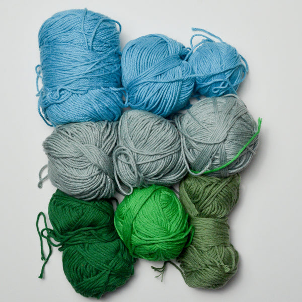 Blue + Green Cotton Yarn Bundle