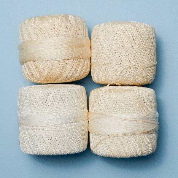 Off-White Crochet Thread Yarn - 4 Balls