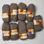 Light Brown Dalegarn Heilo Wool Yarn Bundle - 9 Skeins