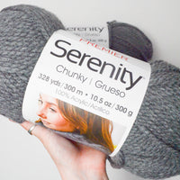 Gray Premier Serenity Chunky Acrylic Yarn - 2 Skeins + Extra