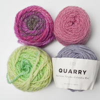 Brooklyn Tweed Quarry Yarn + Multi-Colored Bulky Wool Yarn - 4 Balls