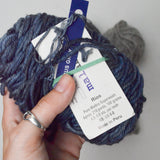 Gray + Blue Wool Blend Yarn Bundle - 7 Balls