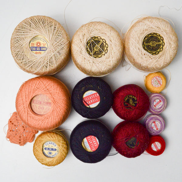 Vintage Crochet Thread Yarn Bundle