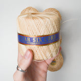 Light Beige Vintage Mercerized Cotton Crochet Yarn - 6 Balls