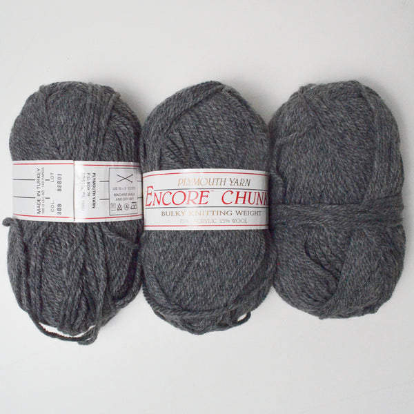 Plymouth Yarn Grey Chunky Wool Acrylic Blend Yarn - 3 Skeins