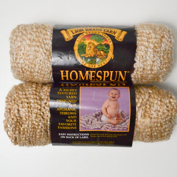 Tan Lion Brand Homespun Yarn - 2 Skeins