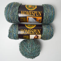 Blue + Green Lion Brand Homespun Yarn - 2+ Skeins