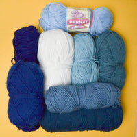 Blue + White Basic Acrylic Yarn Bundle - 8 Skeins