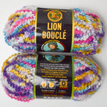 Colorful Lion Brand Boucle Yarn - 2 Skeins