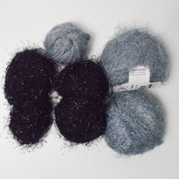 Grey + Black Trendsetter Yarns Metallic Eyelash Yarn