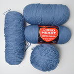 Country Blue Red Heart Acrylic Yarn - 4 Skeins